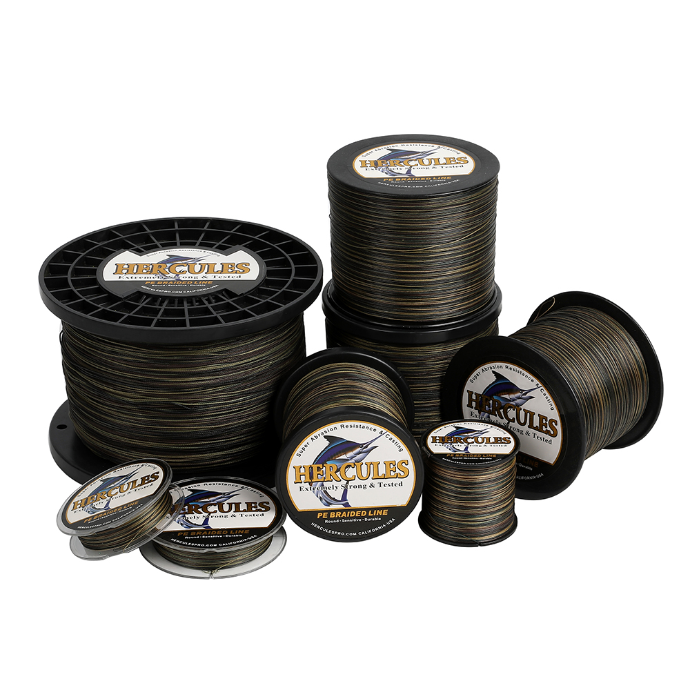 HERCULES Camouflage Braided Fishing Line 100M-1000M 8 Strands 10lb-300lb