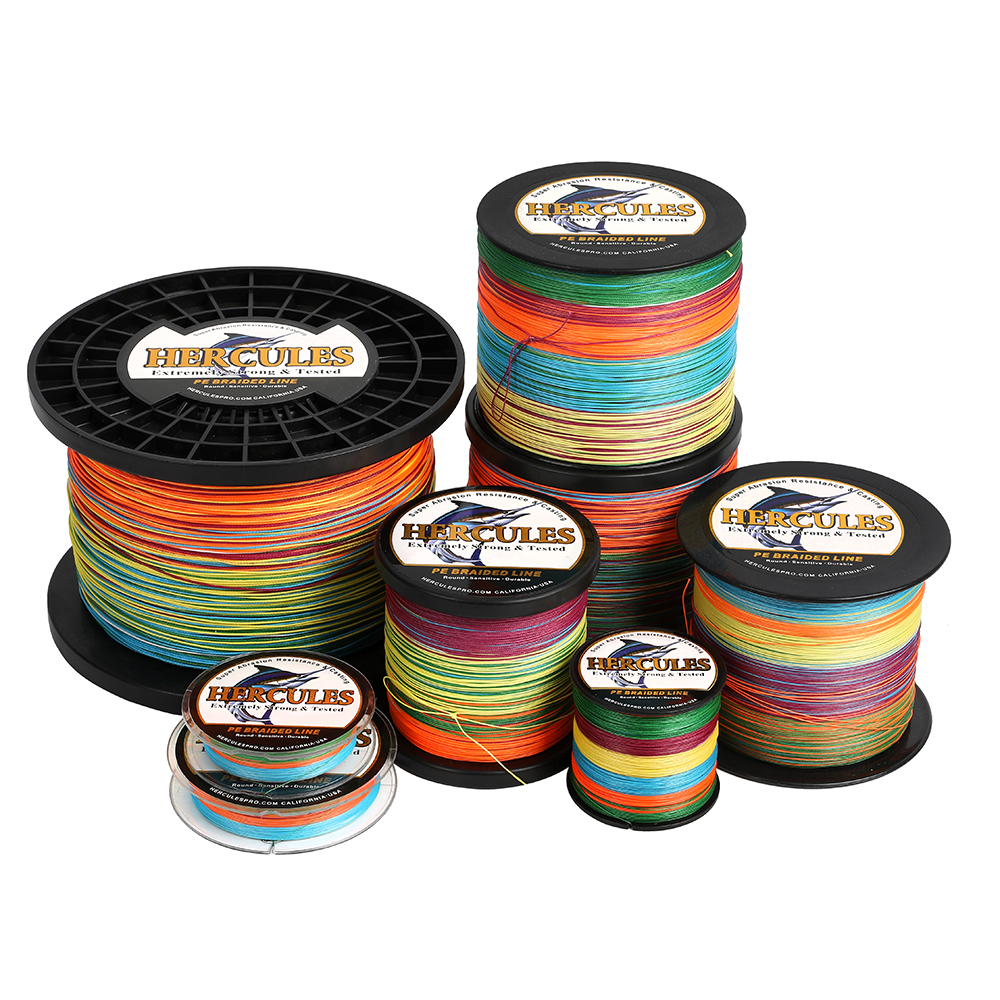 HERCULES Multicolor 8 Strands PE Braided Fishing Line Strong Wear Resistance
