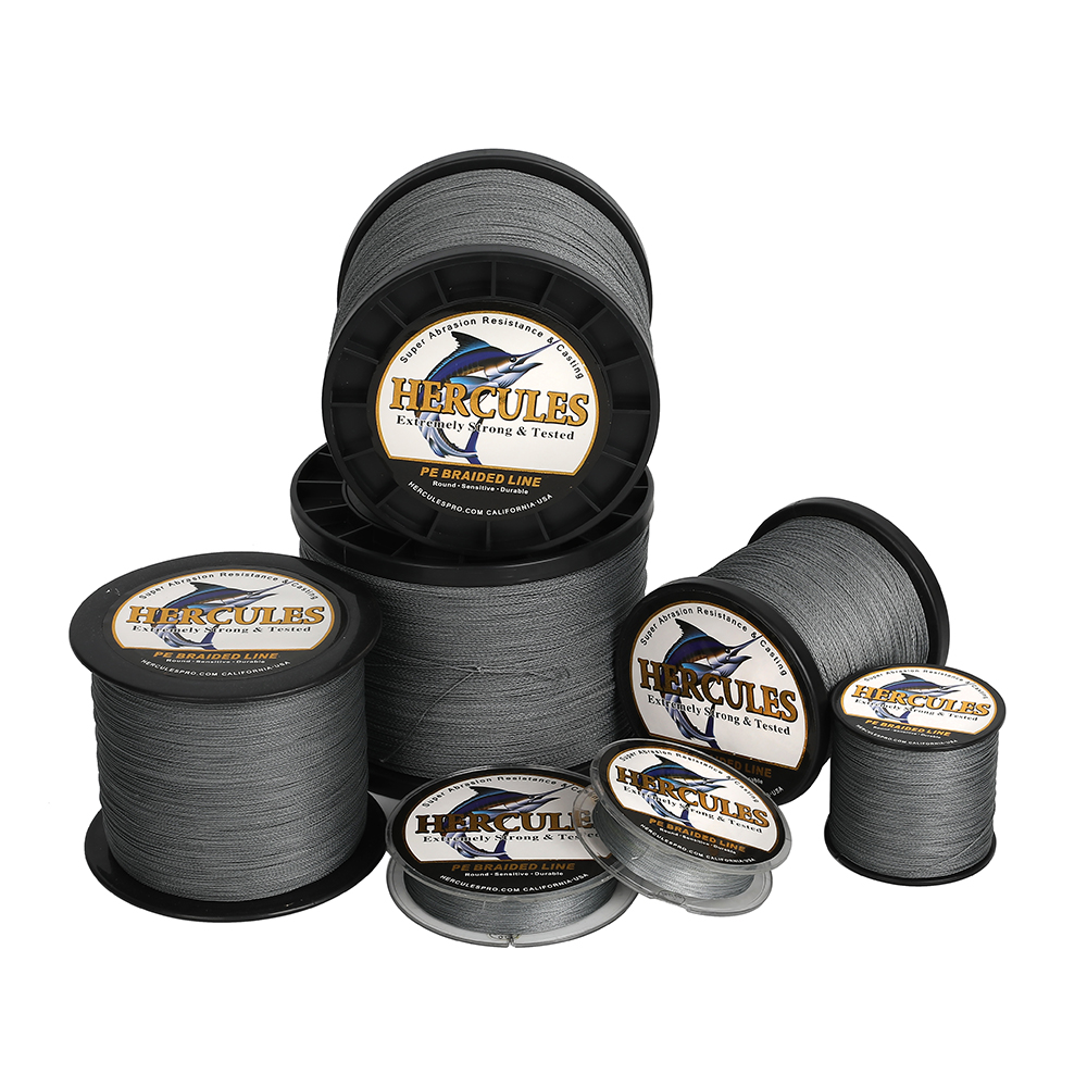 HERCULES Grey Braided Fishing Line 4X 6lb-100lb 100 300 500 1000M