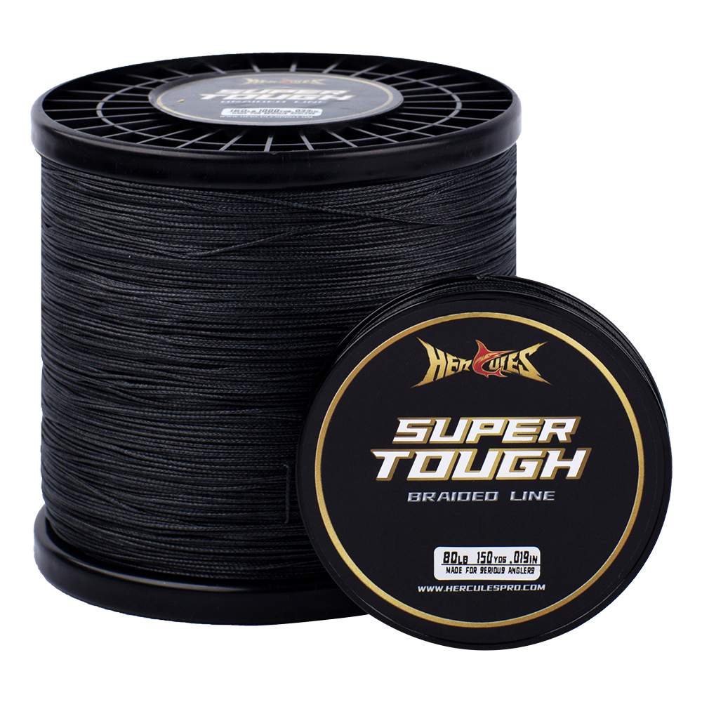 HERCULES SUPER TOUGH Black PE Braided Fishing Line 4LB-160LB 4/8 Strands