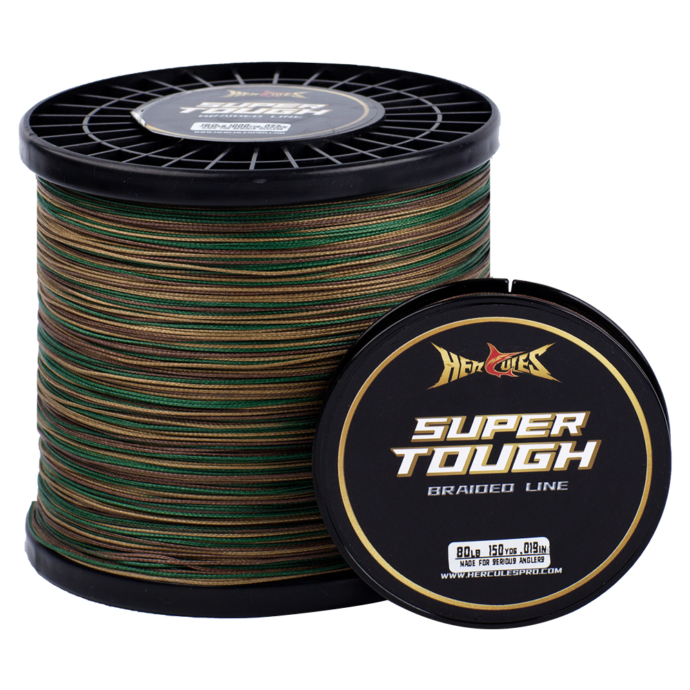 HERCULES SUPER TOUGH 4/8 Strands 4LB-160LB Braided Fishing Line Camo Green